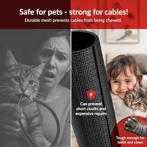 Cable Tube – Self-Closing & cuttable Cable Sleeve – Flexible Cable Channel for Cable Management at desks, PCs, TVs, etc.