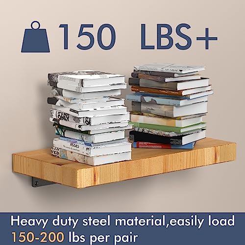Starunder 4 Inch Floating Shelf Brackets,4 Pack L‑Shape Shelf Supports