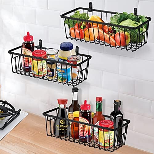 SheeChung Wall Hanging Baskets, Small Wire Basket for Organizer, 4 Pack