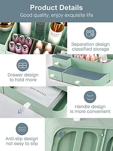 Makeup Organizer with Drawers,Large Capacity Countertop Organizer for Vanity,Bathroom and Bedroom Desk Cosmetics Organiz