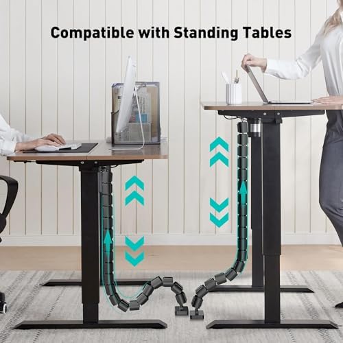 Magnetic Cable Management Spine, Instant Snap-On Wire Vertebrae for Metal Frame Gaming Desks, Dragon Bone Style Floor-to