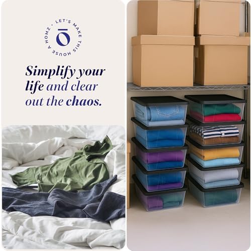 HOMZ Snaplock, Small Clear Plastic Storage Organizer Bins w/Lids, 10 Pack