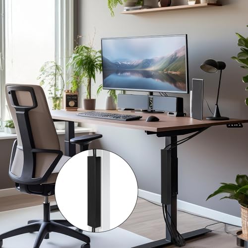 Blulu 4 Pack Steel Magnetic 14 Inch Cable Management Channel for Under Desk Leg Vertical Wire Hider Cover Cable Desk Org
