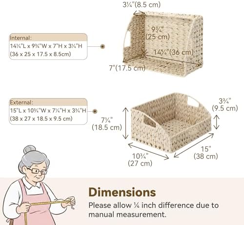 GRANNY SAYS Wicker Storage Baskets for Shelves, Large Wicker Basket