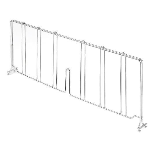 Nexel Wire Shelf Divider, 21"W x 8"H, Chrome