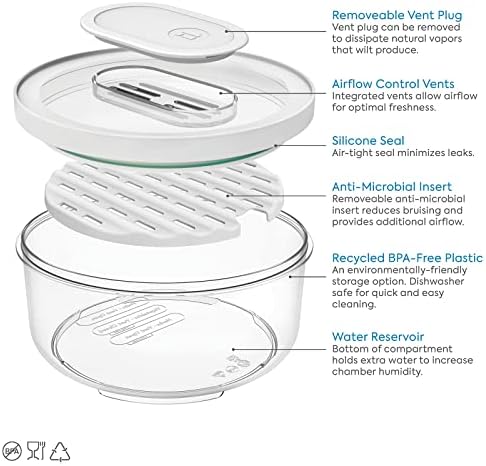 iDesign Small Round Fridge Produce Bin - Clear/White