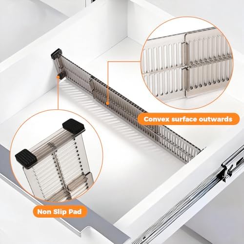 12 Pack Drawer Dividers for Clothes, 3.75" High, 10.83-20.08'' Adjustable