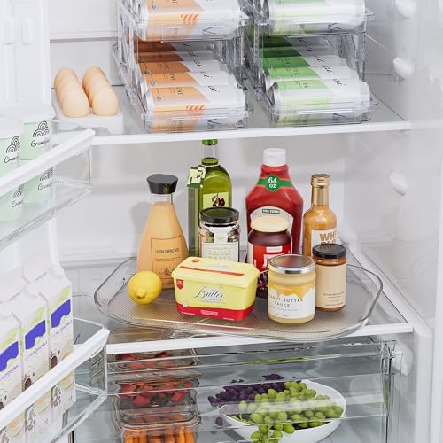 LAMU Lazy Susan Turntable Organizer for Refrigerator Organizers and Storage Fridge Organization, Condiment Organizer for