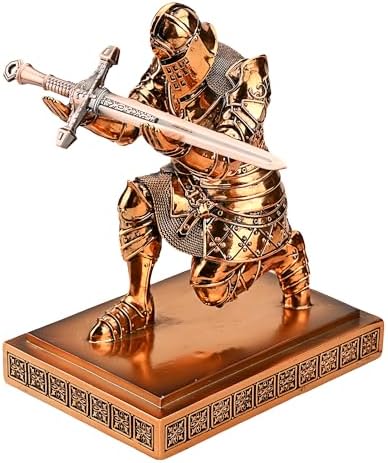 King's Guard Knight Pen Holder with a Letter Opener Desk Organizers Copper