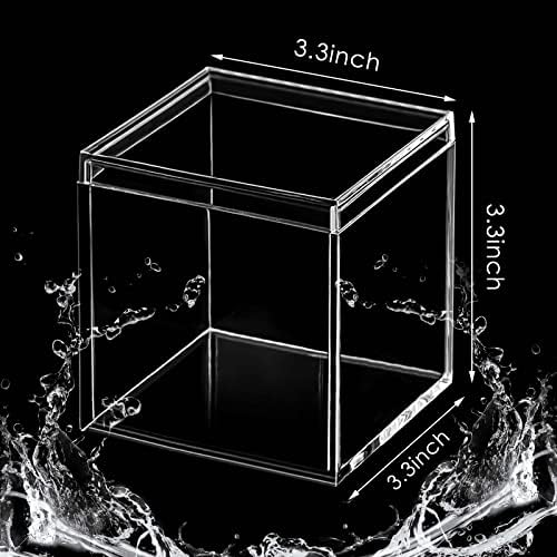 Blulu 8 Pcs Clear Acrylic Box with Lid, 3.3 x 3.3 x 3.3 Inch, Classic Style