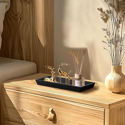 MAONAME Black Rustic Long Narrow Tray, 12.2"x 5" Wood Bathroom Vanity Tray