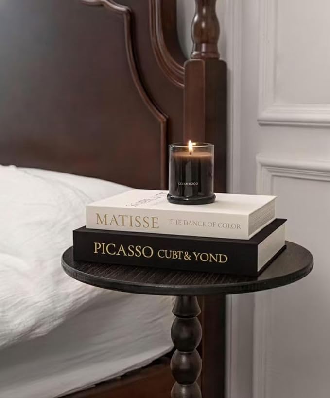 Set of 2 Linen Decorative Books with Hidden Storage – Chic Housewarming & Christmas Gift Idea, Monochrome Faux Book Box for Shelf and Coffee Table Decor (White & Black)