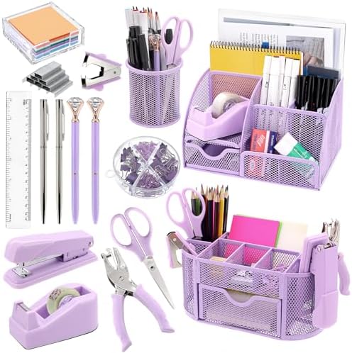 17 IN 1 Office Desk Organizer Set for Back to School Supplies Accessories