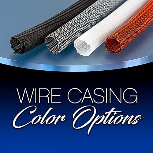 Maximm Cable Management Wire Loom 6ft 1/2 Inch Black and White Split Cord Protector