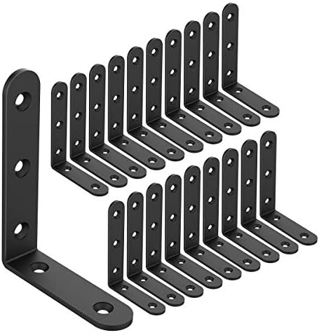 20 PCS L Corner Brace Heavy Duty Shelf Brackets 4 x 3 Inch L Joint Angle Brackets Shelf Support Corner Braces for Shelve
