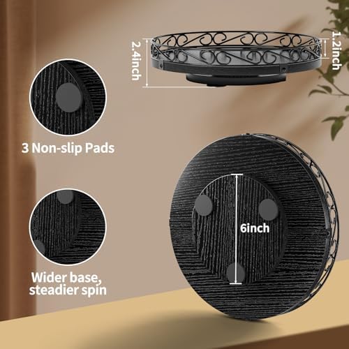 10" Lazy Susan Turntable Organizer for Table Top, Wood Lazy Susan Cabinet