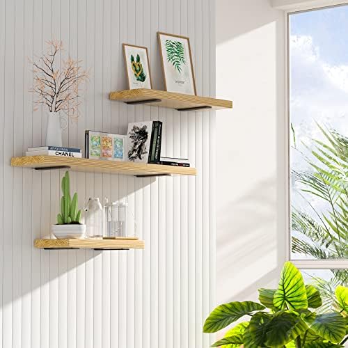 Floating Shelf Brackets 8 Inch 6 Pack, Hidden L Brackets for Shelves Black