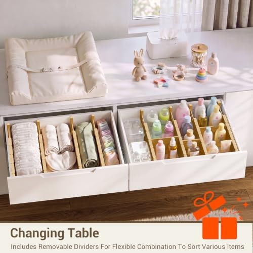 Deep Drawer Dividers For Clothes,Expandable Drawer Organizer (6, Short)