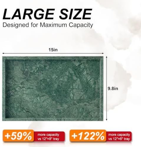 Real Natural Large Marble Tray for Bathroom, Vanity, Kitchen Counter