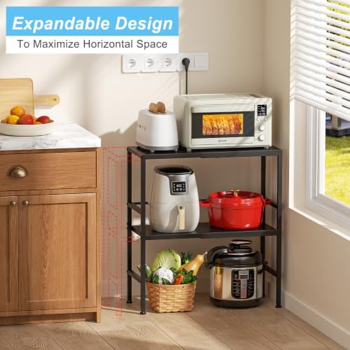 2-Tier Expandable Metal Storage Shelves, 150LBS Heavy Duty Shelving Units and Storage,Adjustable Utility Organization an
