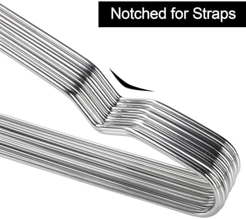 Tosnail 50 Pack Stainless Steel Strong Wire Metal Hangers Heavy Duty Clothes Hangers - 16.5"/42cm