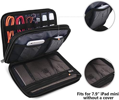 BUBM Double Layer Electronic Accessories Organizer, Travel Gear Bag for Cables, USB Flash Drive, Plug and More, Perfect 