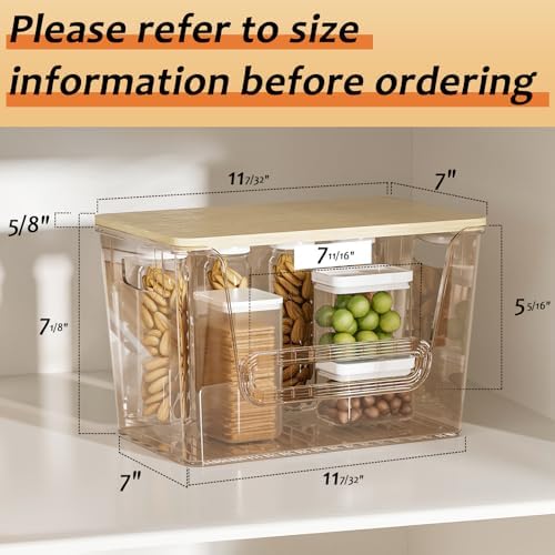 Delamu 4 Pack Pantry Organizers and Storage,Trash Bag Dispenser with Bamboo Top,Stackable Trash Bag Dispenser Under Sink