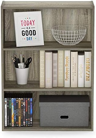 Furinno PASIR Book Shelf, 3-Tier Bookshelf, Storage Shelves Bookcase, 9.7 x 23.7 x 31.5, for Living Room, Bedroom, Home 