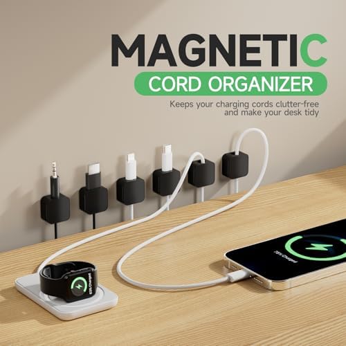 9 Black Magnetic Cable Clips
