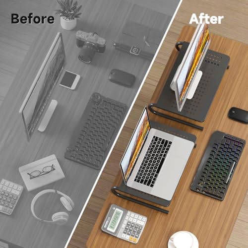 suptek Monitor Stand Riser for Computer,Laptop,Printer, Notebook and All Flat Screen Display with Vented Metal Platform 