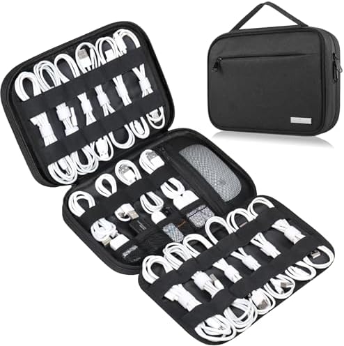 Lacdo Cord Organizer Travel, Cable Organizer Bag Case, Portable Electronics Organizer Travel Case, 6 Layer Large Capacit