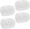 4 Piece Popup Mesh Laundry Basket Durable Handles Collapsible Laundry Baskets Folding Clothes Pastic Hamper for Laundry Room College Dorm (White)