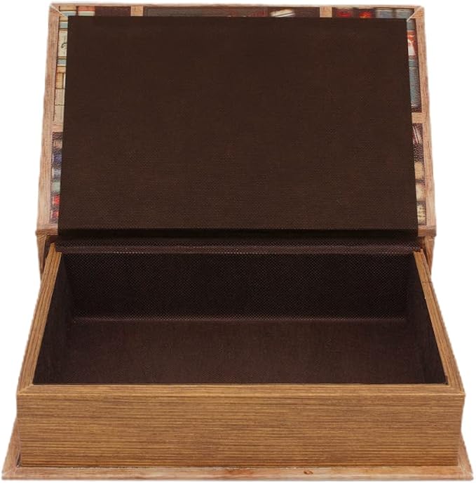 PACOLO Decorative Book Boxes, Faux Wood cover Storage for Hidden Jewelry, Money, and Cash