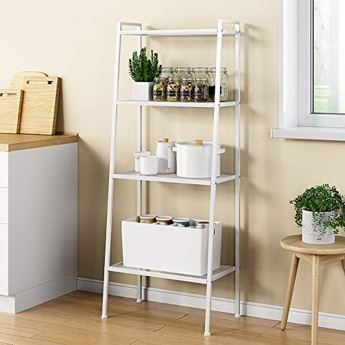 soges Industrial Ladder Shelf Bookcase 4-Tier Bookshelf Storage Rack Shelves Free Standing Metal Display Shelf Plant Flo