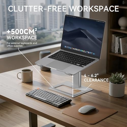 SOUNDANCE Adjustable Laptop Stand for Desk, Computer Stand, Ergonomic Laptop Riser Holder Compatible with 10 to 17.3 Inc