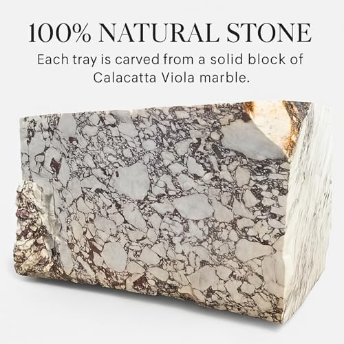 Calacatta Viola Marble Tray, Elegant Natural Stone, Large (12"x 8")