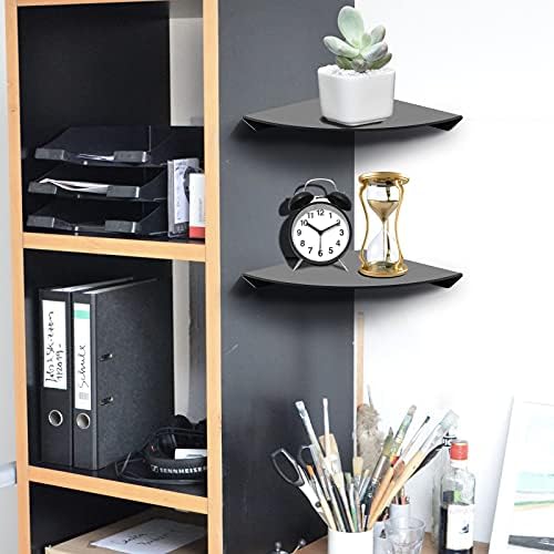 Cosmos 2 Pcs Acrylic Wall Mount Floating Corner Shelves Quarter Round Shower Shelf Hanging Corner Shelves Wall Storage D