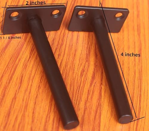 16 Pcs 4" Black Solid Steel Floating Shelf Bracket Blind Shelf Supports - Hidden Brackets for Floating Wood Shelves - Co