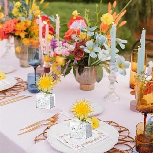 24-Pack Mini Acrylic Square Cube Party Favor Box, 1.77x1.77x1.77 Inch