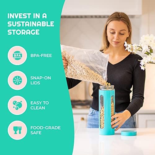 Venoly Stainless Steel Food Storage Canisters For Kitchen | 4 Piece Set of Airtight Kitchen Canisters | BPA-Free and Foo