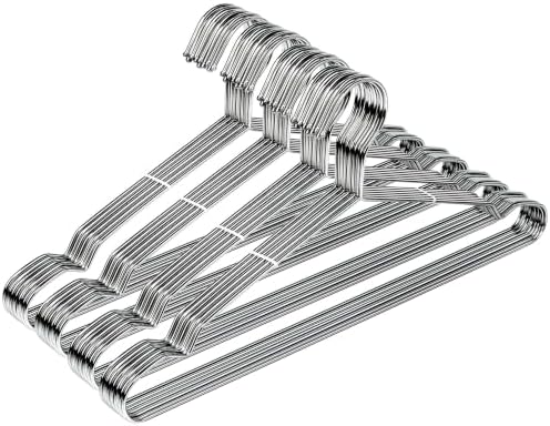 Stainless Steel Hangers, 40 Pack, 16.5 Inch, 15 lb Capacity