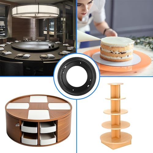 6 PCS 12 Inch Black Lazy Susan Turntable Bearing Plate