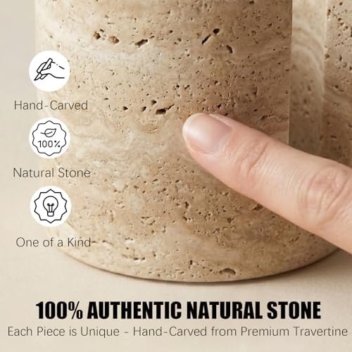 Luxury Natural Travertine Sponge Holder for Kitchen Sink, Minimalist Wabi-Sabi Hand-Carved Stone Sponge Caddy, Heavy Dut