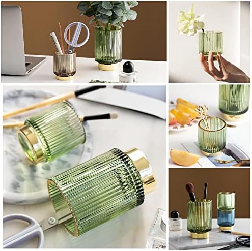 DASITON Makeup Brush holder Organizer,Crystal Cosmetic Makeup Brush Glass Brushes Storage Holder, Vintage Make Up Brush 