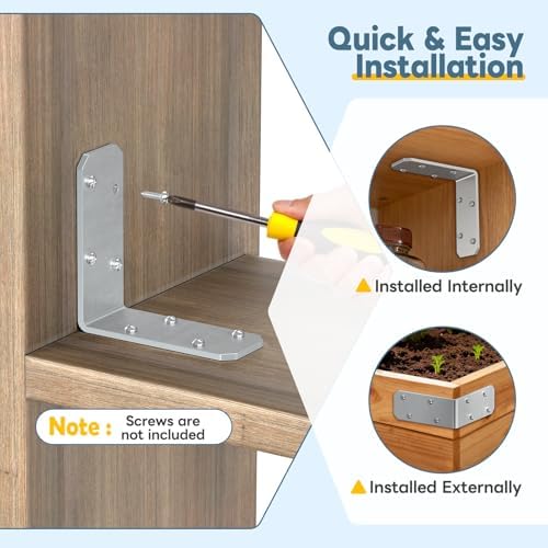 3"×3"×1.2" L Bracket for Wood, Angle Brace, Galvanized-16PCS