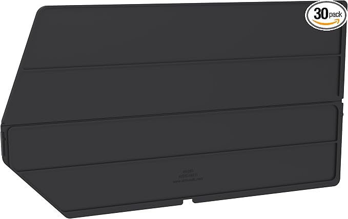 Akro-Mils 40260 Plastic Length Dividers for AkroBins Stackable Storage Bins Model 30260, Custom Storage Inserts for Tools, Crafts & Supplies, Black (Pack of 30)