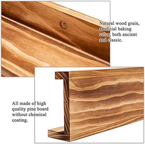 AZSKY Rustic Wood Floating Shelves for Nursery Books Long Wall Bookshelf Photo Picture Ledge Shelf with Lip Wall Shelf f