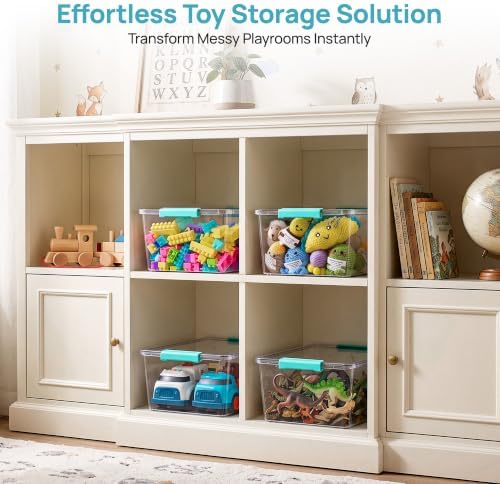 Vtopmart 2 Pack 12 Qt Clear Craft Storage Bins with Lids and Latches
