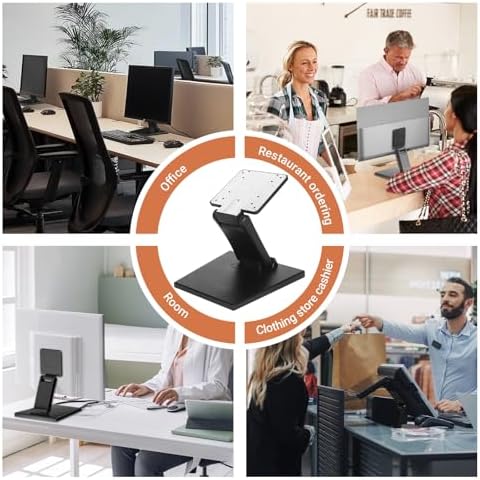 Jakeko Lay Flat Low Profile Monitor Stand - for 14-24" Screens Ergonomic Adjustable Desktop Mount with 100x100mm Compati