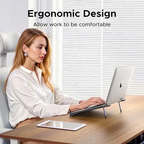 UGREEN Portable Laptop Stand, Foldable & Compact Aluminum Computer Stand Holder for Desk, Adjustable Ergonomic Laptop Ri